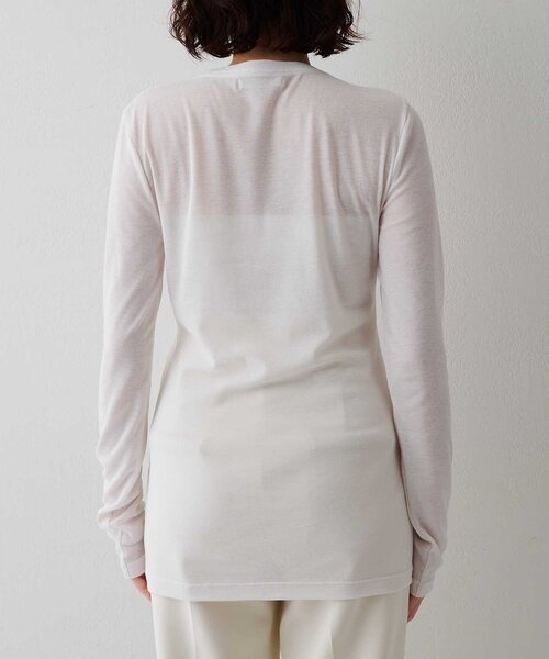 Whim Gazette（ウィムガゼット）の「コットン強撚フライスプルオーバー（Tシャツ/カットソー・レディース・ブラック/オフホワイト・FREE）」の4枚目の写真