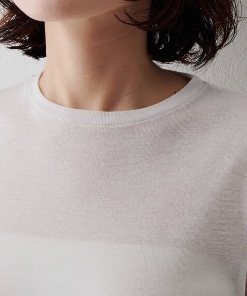 Whim Gazette（ウィムガゼット）の「コットン強撚フライスプルオーバー（Tシャツ/カットソー・レディース・ブラック/オフホワイト・FREE）」の5枚目の写真