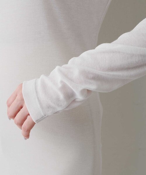 Whim Gazette（ウィムガゼット）の「コットン強撚フライスプルオーバー（Tシャツ/カットソー・レディース・ブラック/オフホワイト・FREE）」の6枚目の写真