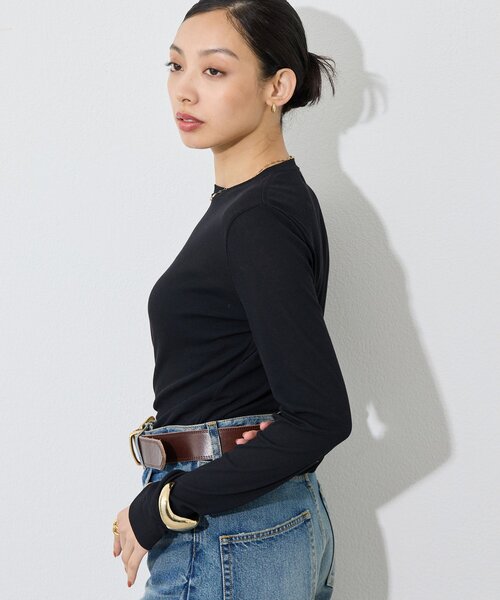 Whim Gazette（ウィムガゼット）の「コットン強撚フライスプルオーバー（Tシャツ/カットソー・レディース・ブラック/オフホワイト・FREE）」の19枚目の写真