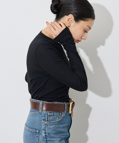 Whim Gazette（ウィムガゼット）の「コットン強撚フライスプルオーバー（Tシャツ/カットソー・レディース・ブラック/オフホワイト・FREE）」の10枚目の写真