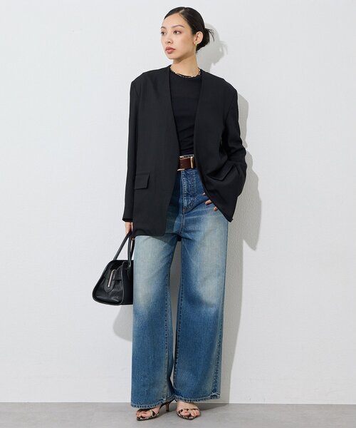 Whim Gazette（ウィムガゼット）の「コットン強撚フライスプルオーバー（Tシャツ/カットソー・レディース・ブラック/オフホワイト・FREE）」の11枚目の写真