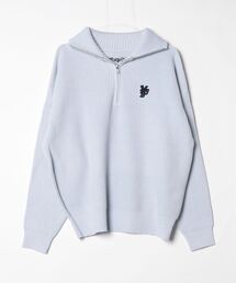 rib knit half zip