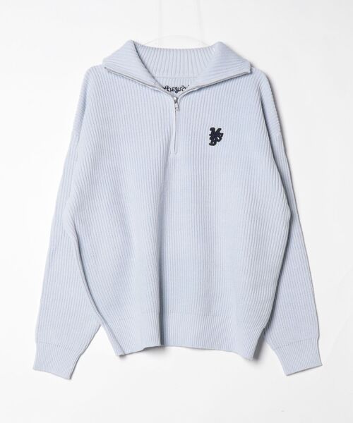 My sugar Babe（マイシュガーベイブ）の「rib knit half zip（ニット/セーター・メンズ・サックスブルー/アイボリー/ネイビー・MEDIUM）」の3枚目の写真