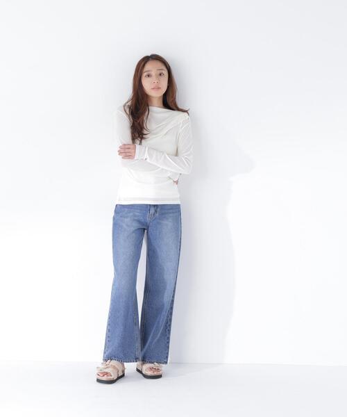 NATURAL BEAUTY BASIC(ナチュラルビューティーベーシック)の「肩タックシアーカットソー(Tシャツ/カットソー・レディース・オフホワイト/ブルー/ブラウン・フリ-)」の20枚目の写真