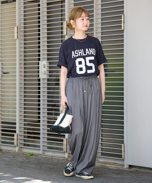 Russell Athletic(ラッセルアスレティック)の「ウォッシャブル / RUSSELL ATHLETIC / ラッセル アスレティック 別注 ロゴTEE(Tシャツ/カットソー・レディース・グリーン/チャコールグレー/ネイビー・FREE)」の16枚目の写真