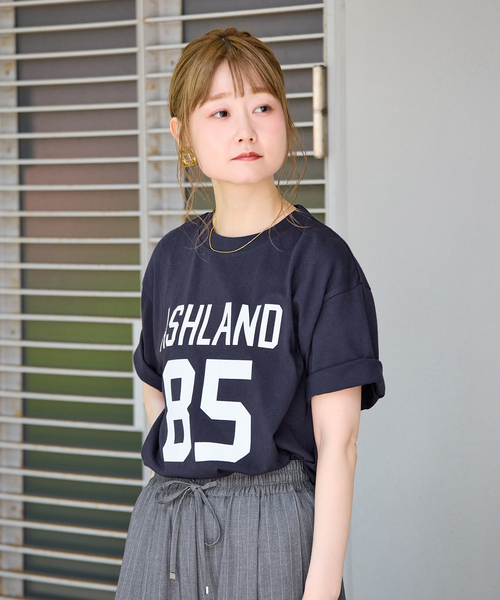 Russell Athletic(ラッセルアスレティック)の「ウォッシャブル / RUSSELL ATHLETIC / ラッセル アスレティック 別注 ロゴTEE(Tシャツ/カットソー・レディース・グリーン/チャコールグレー/ネイビー・FREE)」の19枚目の写真