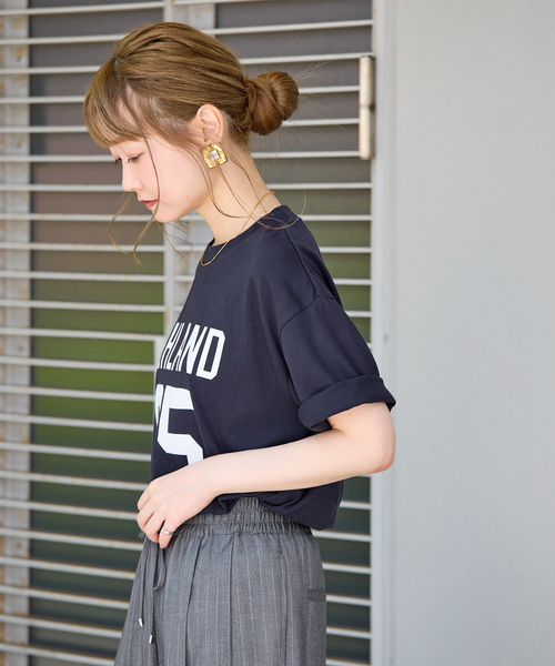 Russell Athletic(ラッセルアスレティック)の「ウォッシャブル / RUSSELL ATHLETIC / ラッセル アスレティック 別注 ロゴTEE(Tシャツ/カットソー・レディース・グリーン/チャコールグレー/ネイビー・FREE)」の20枚目の写真