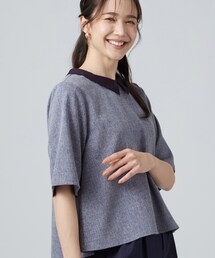 SHOO・LA・RUE | 【通気性〇/イージーケア/セットアップ可】サマーツイード調 襟付き半袖ブラウス(シャツ/ブラウス)