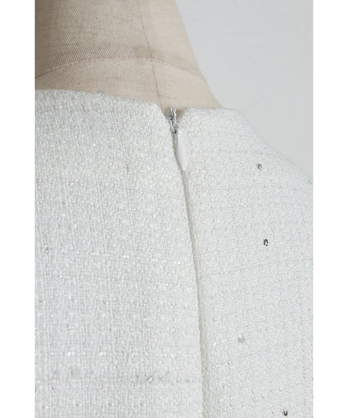 tocco closet(トッコ クローゼット)の「【S・Mサイズ展開】スパンコール入りラメツイードミニワンピース(ワンピース・レディース・オフホワイト/ブルー・M/S)」の19枚目の写真