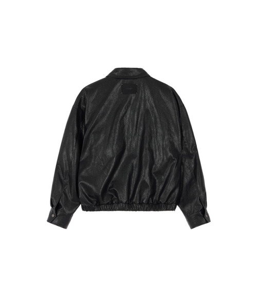 DEINET（ダイニット）の「FAUX-LEATHER BOMBER BANDED JUMPER FOR MEN IN BLACK（ライダースジャケット・レディース・その他・L）」の3枚目の写真
