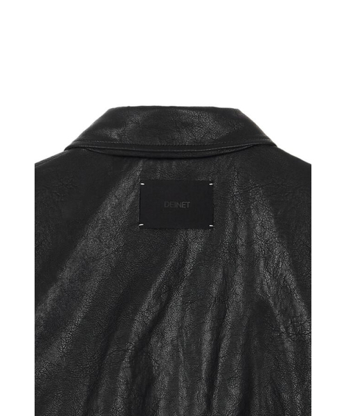DEINET（ダイニット）の「FAUX-LEATHER BOMBER BANDED JUMPER FOR MEN IN BLACK（ライダースジャケット・レディース・その他・L）」の5枚目の写真