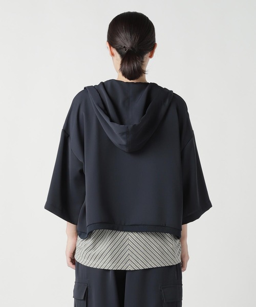 ZUCCa（ズッカ）の「(S)PE DOBBY CLOTH（カーディガン/ボレロ・レディース・ネイビー/ブラック・M size）」の5枚目の写真
