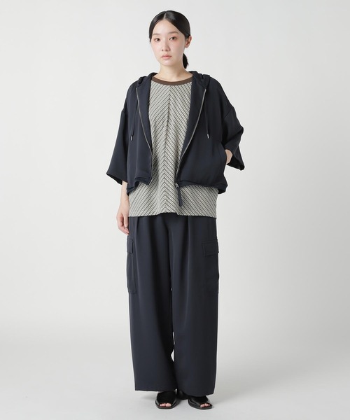 ZUCCa（ズッカ）の「(S)PE DOBBY CLOTH（カーディガン/ボレロ・レディース・ネイビー/ブラック・M size）」の6枚目の写真