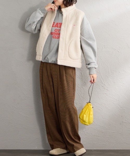 DANTON（ダントン）の「【WEB先行予約】[DANTON/ダントン] スタンドカラーボアベスト（ベスト・レディース・ベージュ/ブラック・S）」の6枚目の写真
