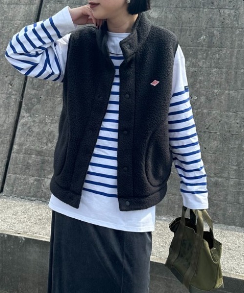 DANTON（ダントン）の「【WEB先行予約】[DANTON/ダントン] スタンドカラーボアベスト（ベスト・レディース・ベージュ/ブラック・S）」の7枚目の写真