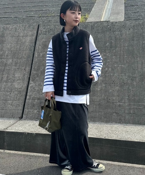 DANTON（ダントン）の「【WEB先行予約】[DANTON/ダントン] スタンドカラーボアベスト（ベスト・レディース・ベージュ/ブラック・S）」の8枚目の写真