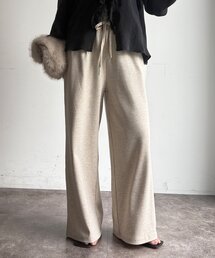 【WEB限定/セット着用可能】カシミアタッチスムースワイドパンツ