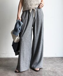 【WEB限定/セット着用可能】カシミアタッチスムースワイドパンツ