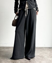 【WEB限定/セット着用可能】カシミアタッチスムースワイドパンツ