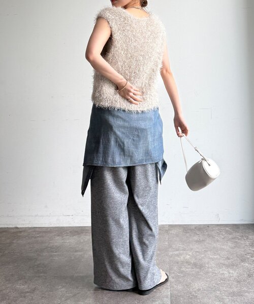 DouDou(ドゥドゥ)の「【WEB限定/セット着用可能】カシミアタッチスムースワイドパンツ(その他パンツ・レディース・ブラック/グレー/ベージュ・FREE)」の18枚目の写真