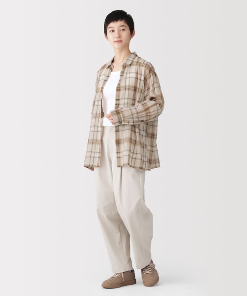 無印良品(ムジルシリョウヒン)の「婦人 強撚シアー 長袖シャツ(シャツ/ブラウス・レディース・グレー系/グレー系1/ブラウン系/ダークブラウン・XL/L/M/S)」の10枚目の写真