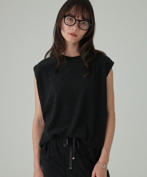 BABYLONE(バビロン)の「【STAR&STRIPE】パイルボックスTEE<セットアップ対応>(Tシャツ/カットソー・レディース・ベージュ/ベビーピンク/チャコール・フリー)」の1枚目の写真