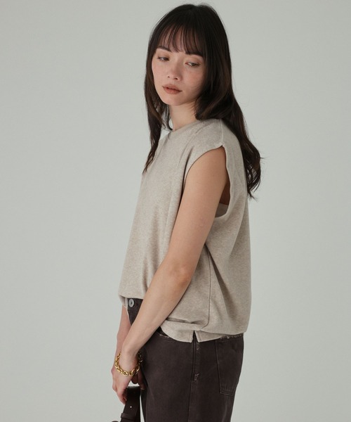 BABYLONE(バビロン)の「【STAR&STRIPE】パイルボックスTEE<セットアップ対応>(Tシャツ/カットソー・レディース・ベージュ/ベビーピンク/チャコール・フリー)」の11枚目の写真