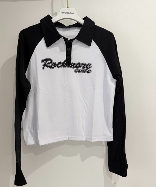 Beststore(ベストストア)の「「全3色」バイカラーロゴ入りロングスリーブポロシャツ レトロ 韓国ファッション(Tシャツ/カットソー・レディース・ブラック/ブラウン/グレー・FREE)」の20枚目の写真