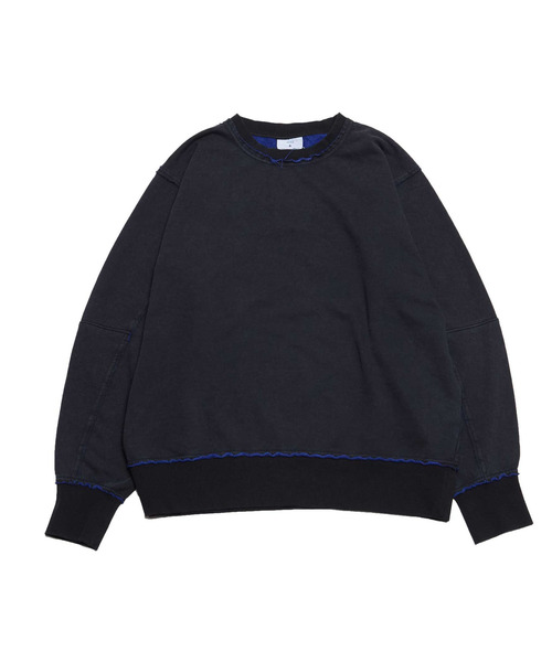 CONVERSE TOKYO(コンバーストウキョウ)の「BI-COLOR STAR★ PATCH SWEAT(Tシャツ/カットソー・レディース・ネイビー/ブラック/杢グレー・MEDIUM/SMALL)」の2枚目の写真