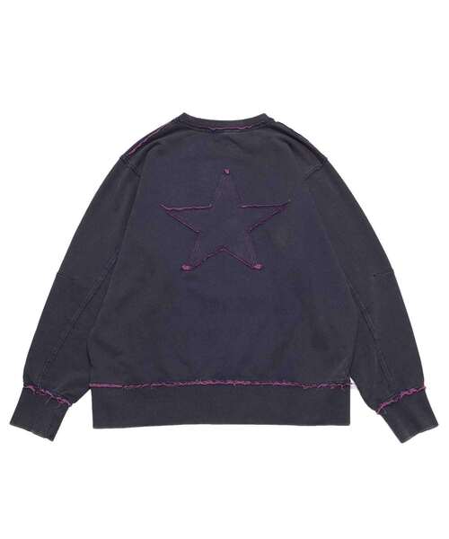 CONVERSE TOKYO(コンバーストウキョウ)の「BI-COLOR STAR★ PATCH SWEAT(Tシャツ/カットソー・レディース・ネイビー/ブラック/杢グレー・MEDIUM/SMALL)」の8枚目の写真
