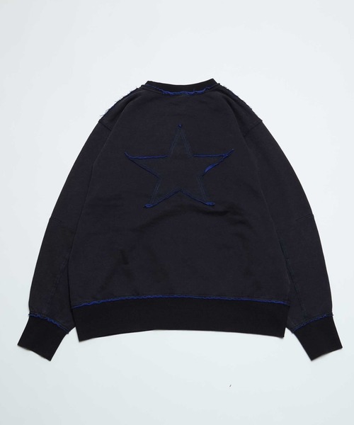 CONVERSE TOKYO(コンバーストウキョウ)の「BI-COLOR STAR★ PATCH SWEAT(Tシャツ/カットソー・レディース・ネイビー/ブラック/杢グレー・MEDIUM/SMALL)」の9枚目の写真