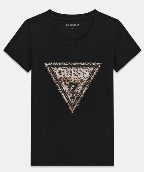 Guess(ゲス)の「SAVANNA Leopard Triangle Tee Tシャツ 半袖 ロゴTシャツ(Tシャツ/カットソー・レディース・ブラック・X-SMALL/SMALL/MEDIUM/LARGE)」の5枚目の写真