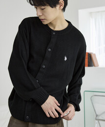 U.S. POLO ASSN. × PUBLUX/ユーエスポロアッスン 別注 ワンポイント刺繍クルーネックニットカーディガン 限定展開