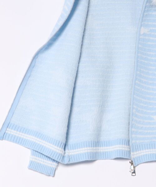 AsRiRe(アスリレイ)の「26aw 三色展開/ユニセックス スターボーダー柄フェイクファー付きニットジップパーカー(パーカー・レディース・ブルー/グレー/イエロー・M)」の10枚目の写真