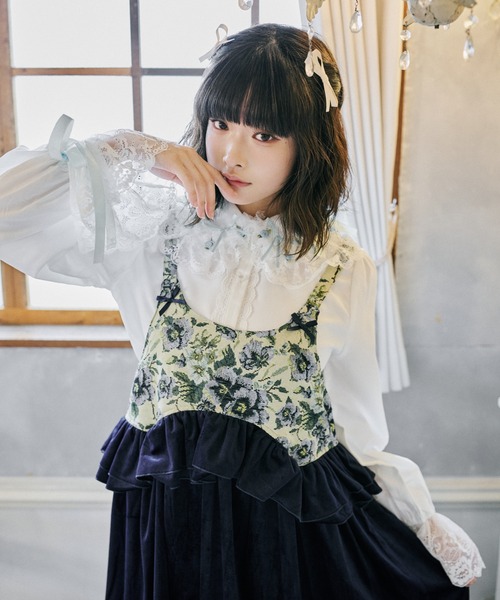 ♡ Pal elfy コットンレースギンガムワンピース ♡ セール】コットンレースギンガムワンピース（ワンピース）｜Pal elfy