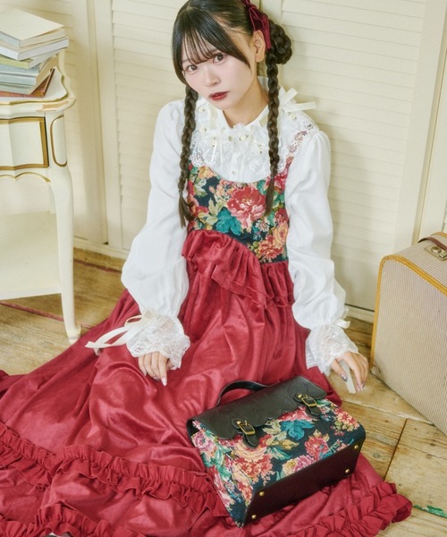 ワンピース（レッド/赤色系・花柄・ボタニカル柄）ファッション通販