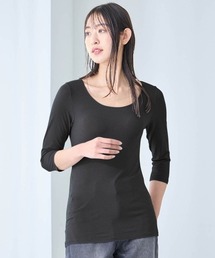 Hotcott（ホットコット）の「綿混あったかインナー・クルーネック七分袖レディース（インナーウェア/肌着）」