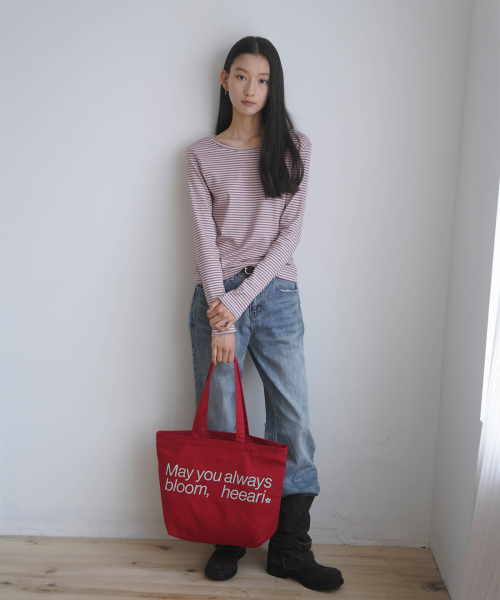 HEEARI(ヒアリー)の「ジェインベーシックゴルジロングスリーブ_ピンクストライプ(Tシャツ/カットソー・レディース・その他・FREE)」の3枚目の写真