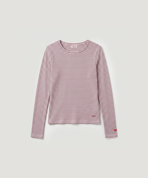 HEEARI(ヒアリー)の「ジェインベーシックゴルジロングスリーブ_ピンクストライプ(Tシャツ/カットソー・レディース・その他・FREE)」の4枚目の写真