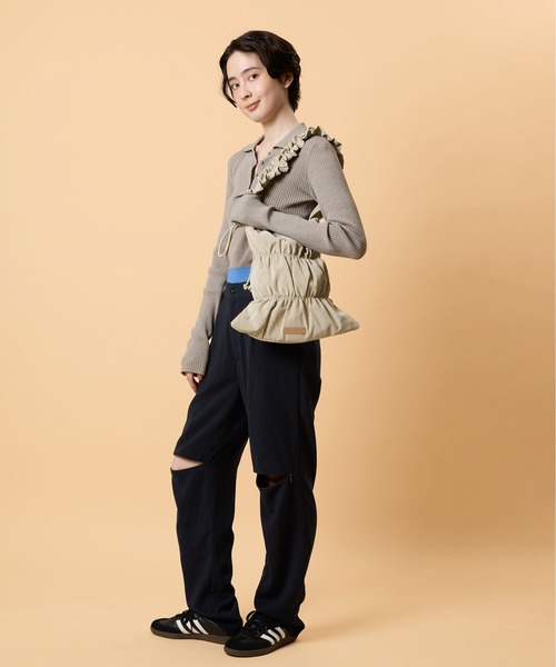 CONTROL FREAK / CTFK（コントロールフリーク）の「CONTROL FREAK(コントロールフリーク)ギャザーフラット2WAYバッグ（トートバッグ・レディース・サンドグレー/パープル/ブラック・FREE）」の16枚目の写真