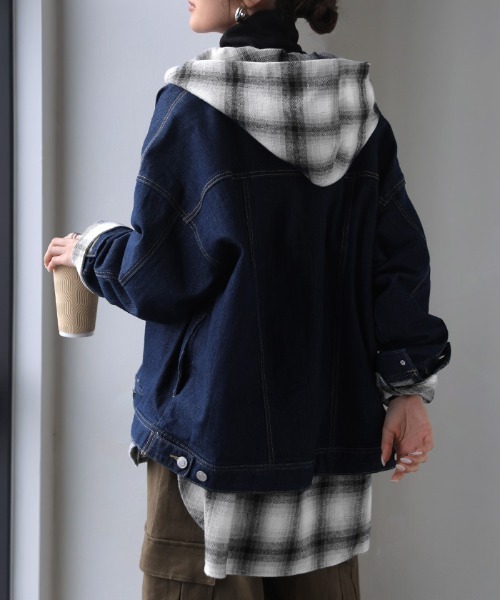 HUG.U(ハグユー)の「チェックシャツパーカー(シャツ/ブラウス・レディース・ブルー系その他/ブラウン系その他/ブラック系その他・FREE)」の17枚目の写真