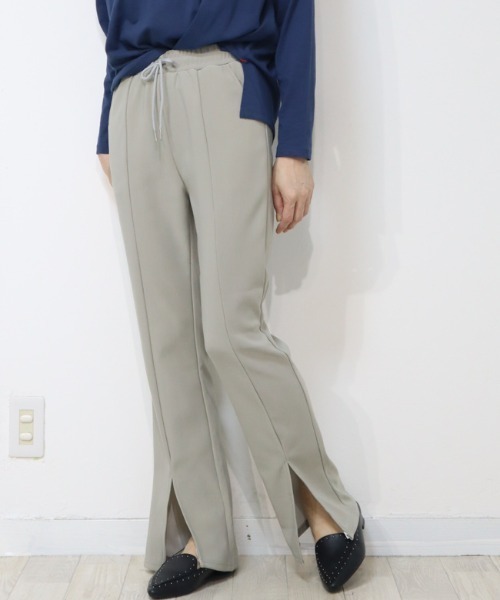 DISKEEN SURE(ディスキーンシュアー)の「脚長効果抜群!ジャージタッチ スリット入りフレアパンツ(その他パンツ・レディース・ホワイト/モカ/グレー/ベージュ・FREE)」の20枚目の写真