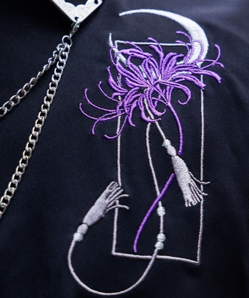 REZEN(リゼン)の「彼岸花×月刺繍シャツ(シャツ/ブラウス・メンズ・ライトグレー/ローズ/レッドパープル/ブルーパープル・MEDIUM/LARGE)」の19枚目の写真