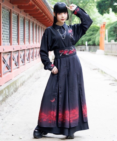 REZEN(リゼン)の「彼岸花×月刺繍シャツ(シャツ/ブラウス・メンズ・ライトグレー/ローズ/レッドパープル/ブルーパープル・MEDIUM/LARGE)」の21枚目の写真