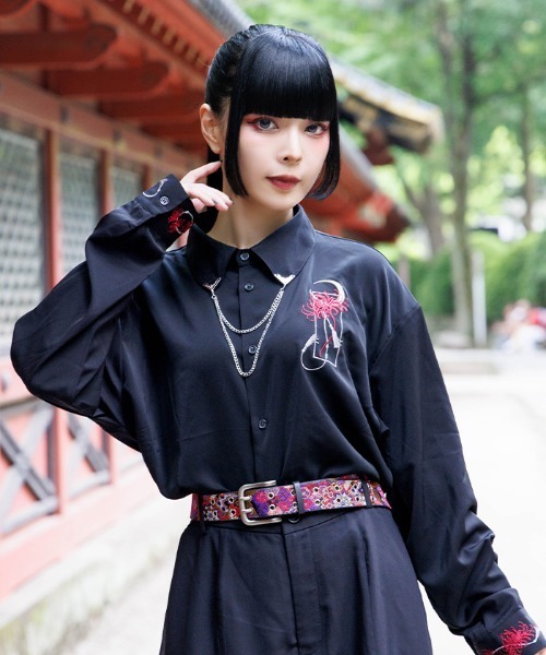 REZEN(リゼン)の「彼岸花×月刺繍シャツ(シャツ/ブラウス・メンズ・ライトグレー/ローズ/レッドパープル/ブルーパープル・MEDIUM/LARGE)」の22枚目の写真