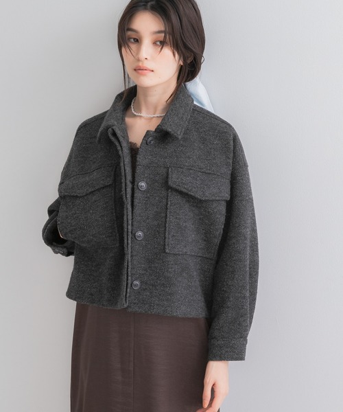URBAN RESEARCH ROSSO WOMEN(アーバンリサーチ ロッソ)の「ブークレーブルゾン(ブルゾン・レディース・オフホワイト/チャコールグレー・FREE)」の12枚目の写真
