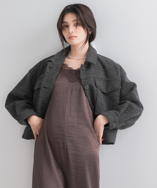 URBAN RESEARCH ROSSO WOMEN(アーバンリサーチ ロッソ)の「ブークレーブルゾン(ブルゾン・レディース・オフホワイト/チャコールグレー・FREE)」の13枚目の写真