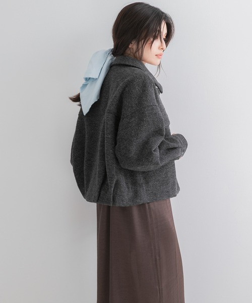 URBAN RESEARCH ROSSO WOMEN(アーバンリサーチ ロッソ)の「ブークレーブルゾン(ブルゾン・レディース・オフホワイト/チャコールグレー・FREE)」の4枚目の写真