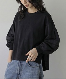 重ね着風プルオーバー/異素材シャツドッキング/レイヤード風